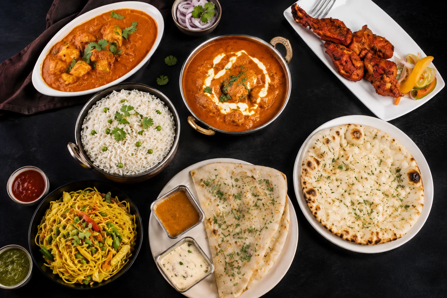 North Indian dishes served at Spicy Mahal in northeast Edmonton, AB